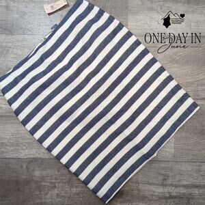 Ann Taylor Petite Linen Striped Pencil Skirt Size 6P